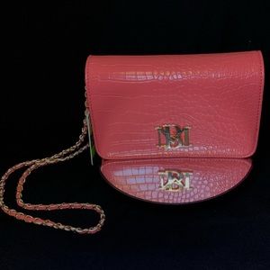 New! Badgley Mischka Croco Crossbody bag- Hot Pink